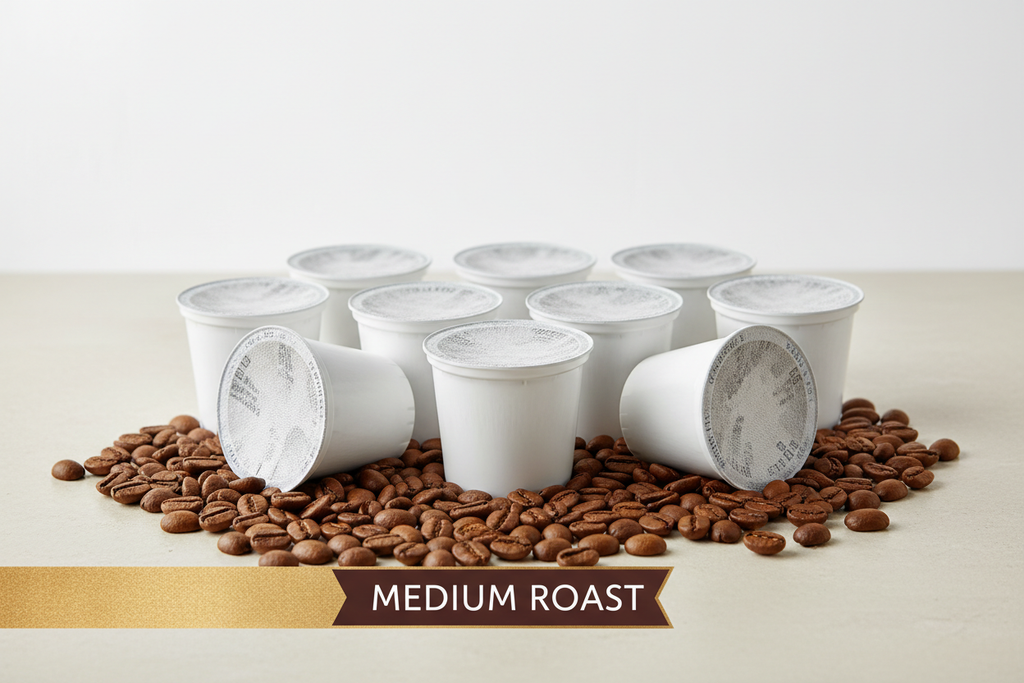 Medium Roast Coffee Pods with Banner